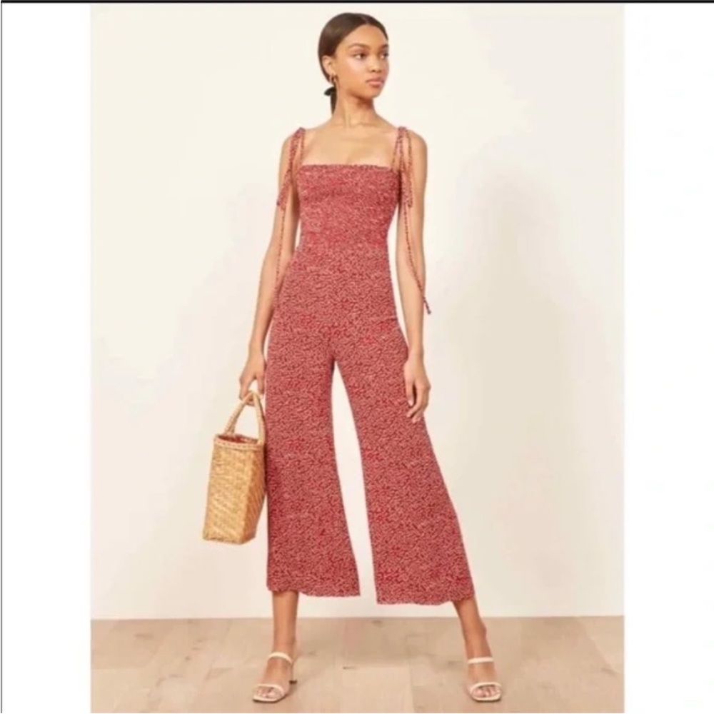Reformation  - Maxwell Red Floral Jumpsuit - Size 12